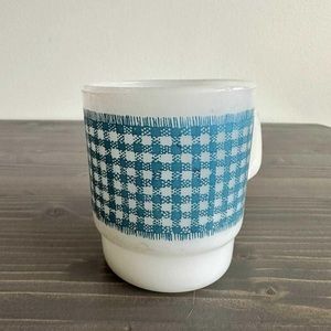 Vintage D ring milkglass mug - Fireking